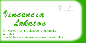 vincencia lakatos business card